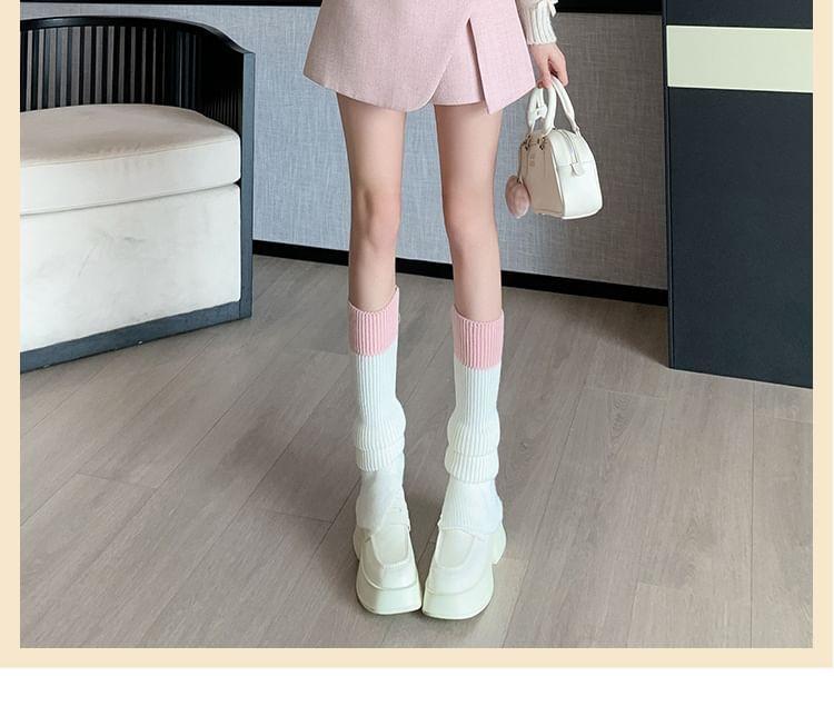 High Waist Asymmetrical Button Front Slit Skort Product Image