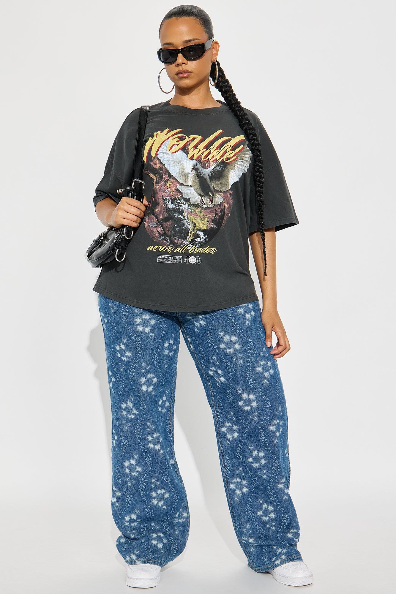 World Wide Washed Tee - Black Wash Product Image