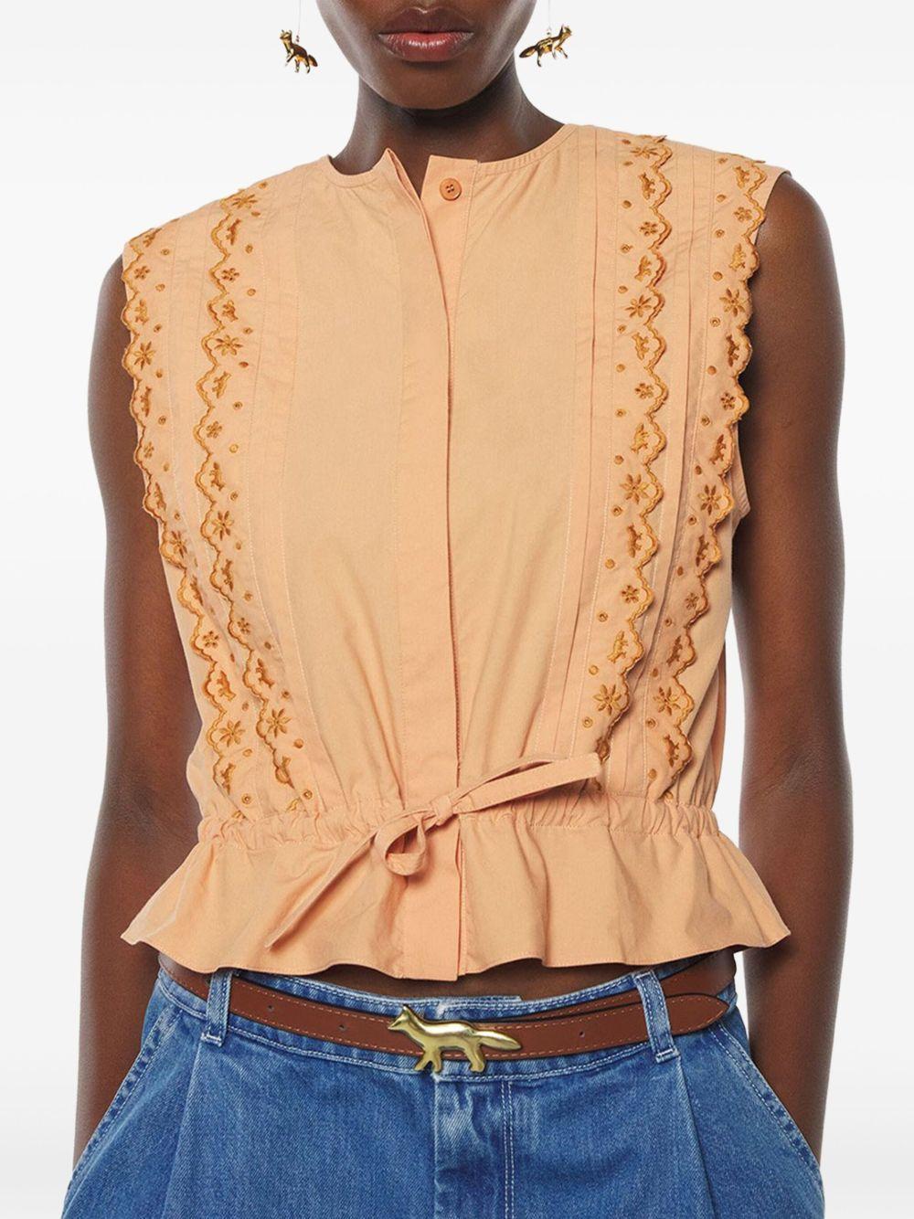 embroidered sleeveless blouse Product Image