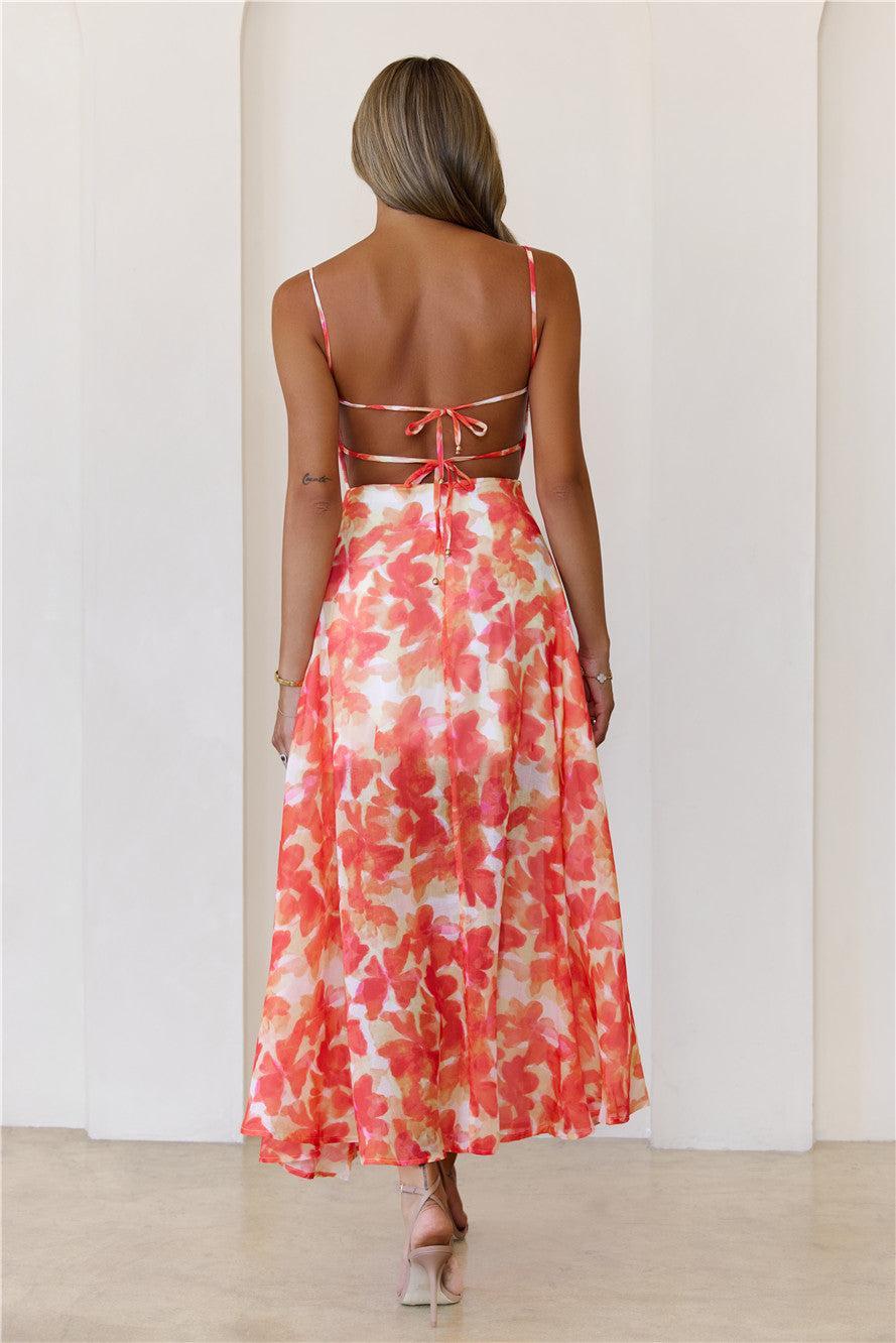 All Eyes Here Maxi Dress Orange Product Image