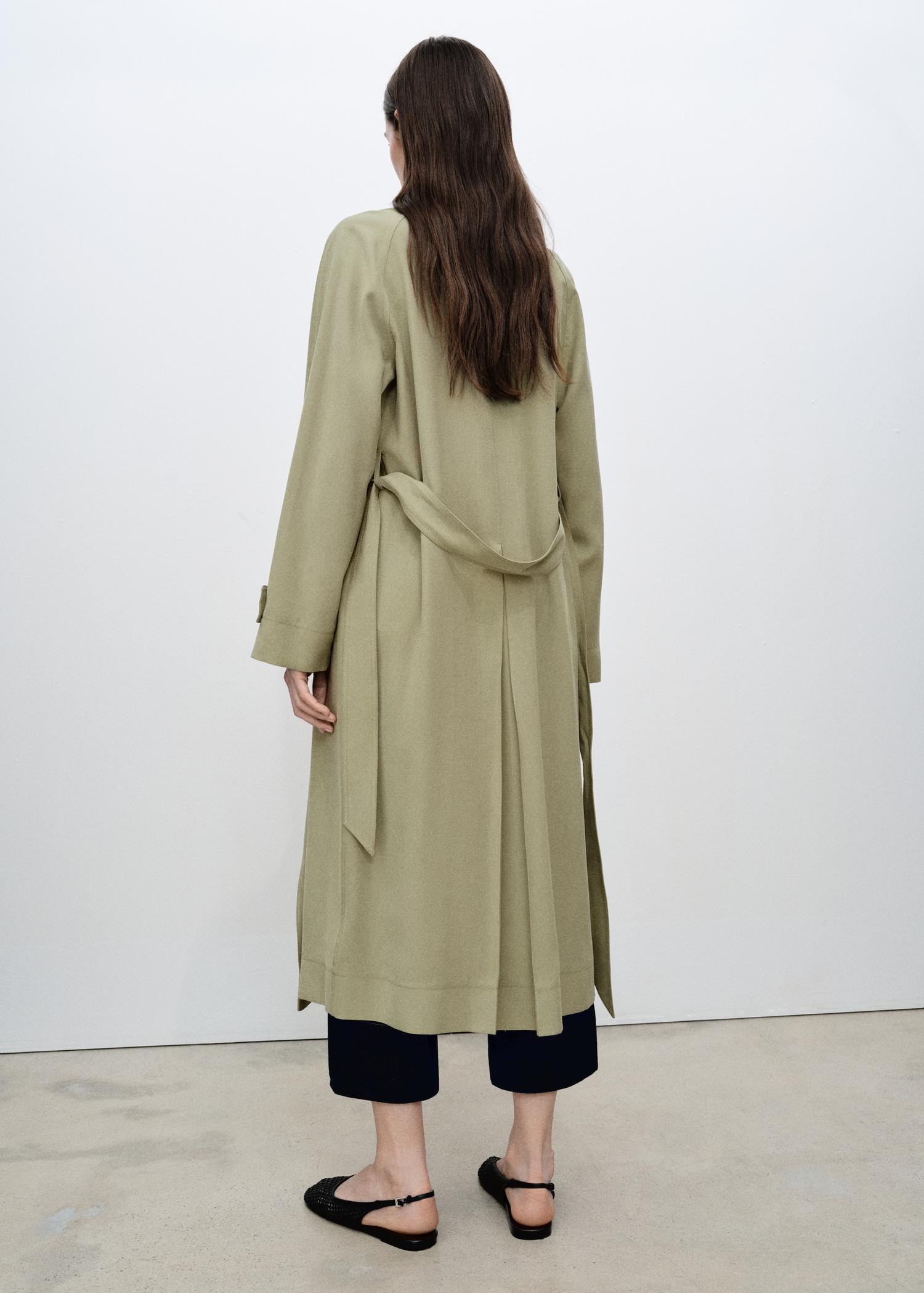 Soft trench coat with belt - Women | MANGO USA Product Image