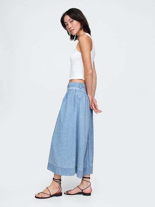 Denim Western Yoke Maxi Skirt Product Image