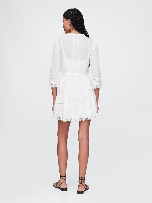 Lace-Trim Mini Dress Product Image