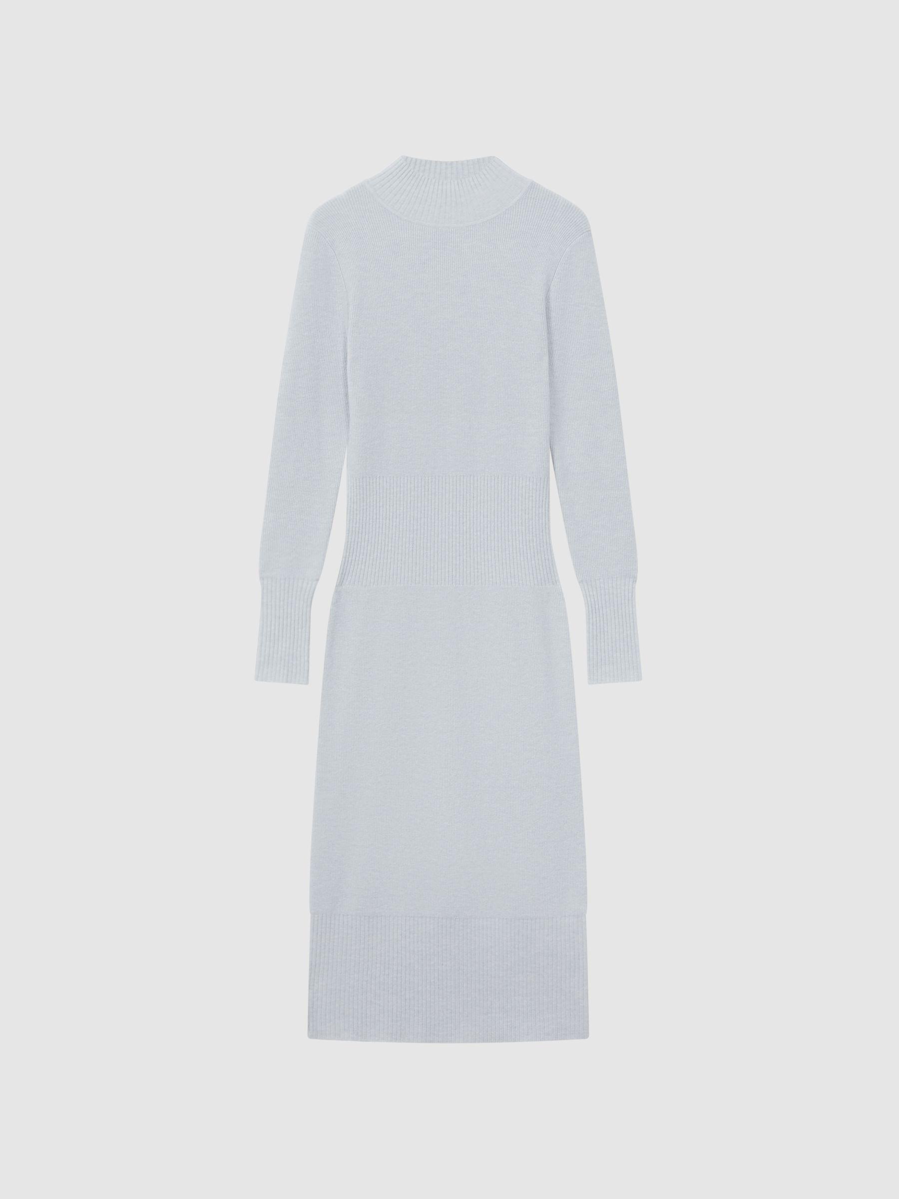 Knitted Bodycon Midi Dress in Grey Product Image