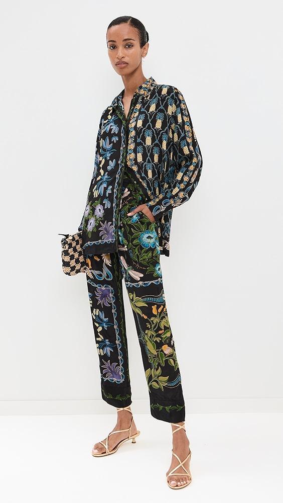 FARM Rio Winter Garden Black Pajama Pants | Shopbop Product Image