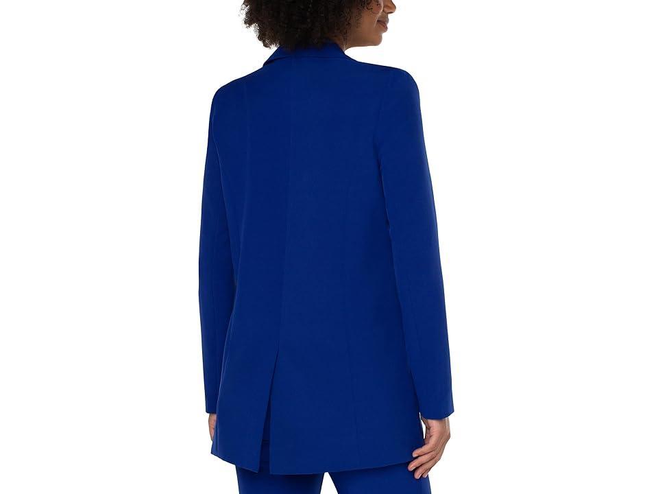 Liverpool Los Angeles Button Front Boyfriend Blazer Luxe Stretch Suiting (Porcelain) Women's Jacket Product Image