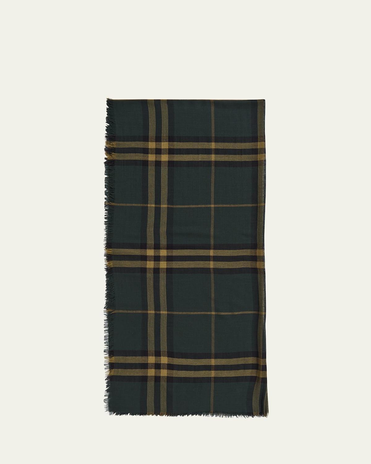 Womens Giant Check Wool Scarf Product Image