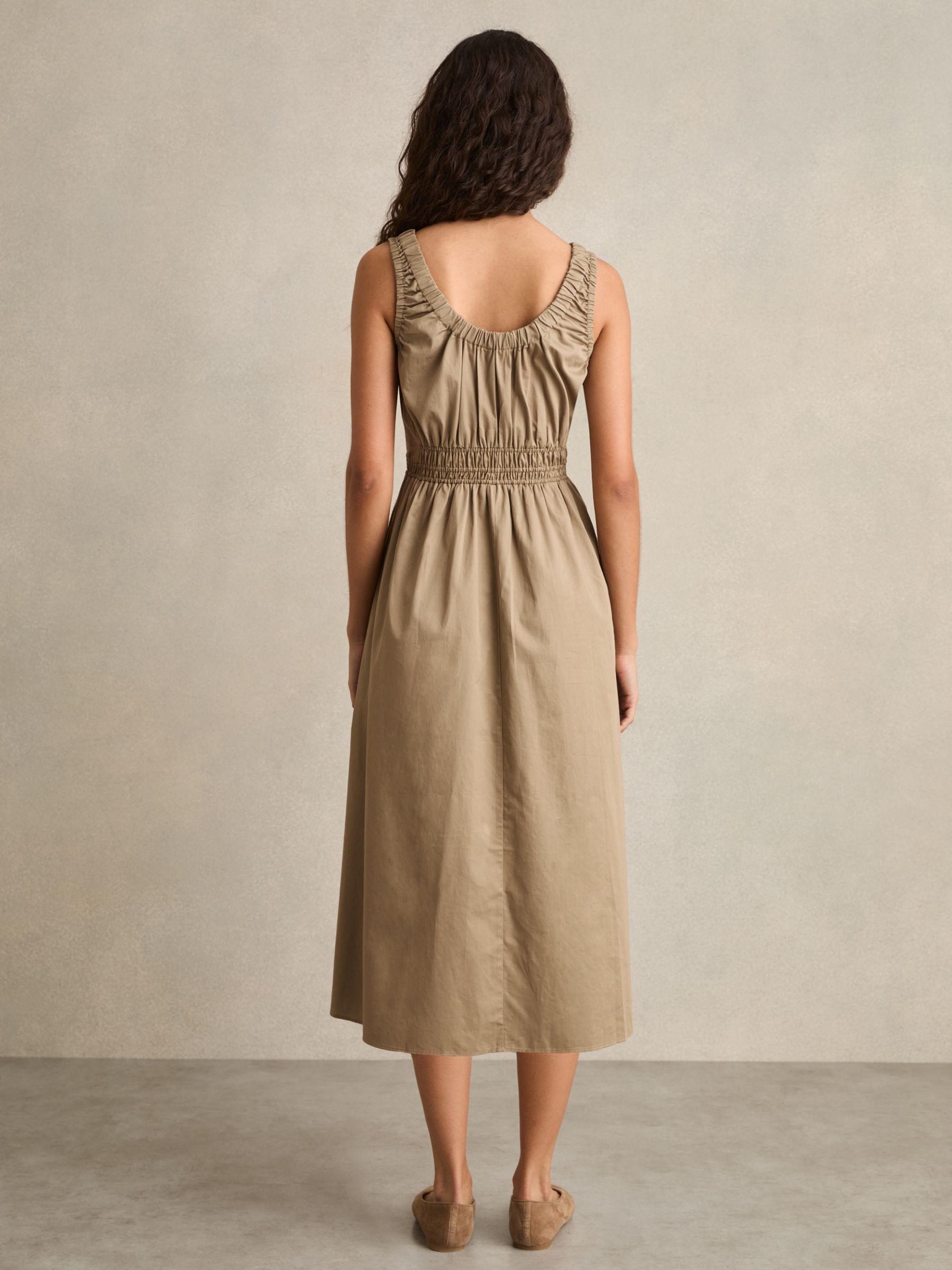 Printed Ruffle Trim Maxi Dress in Cream/Red Product Image