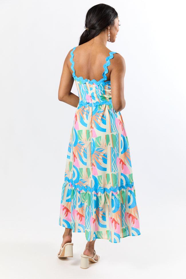 Tropical Tango Multi Rick Rack Trim Printed Midi Dress Product Image