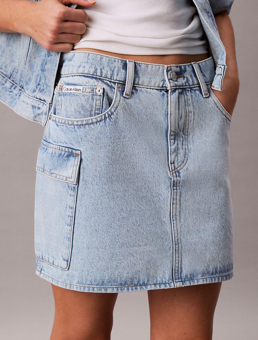 Denim Cargo Mini Skirt  Product Image