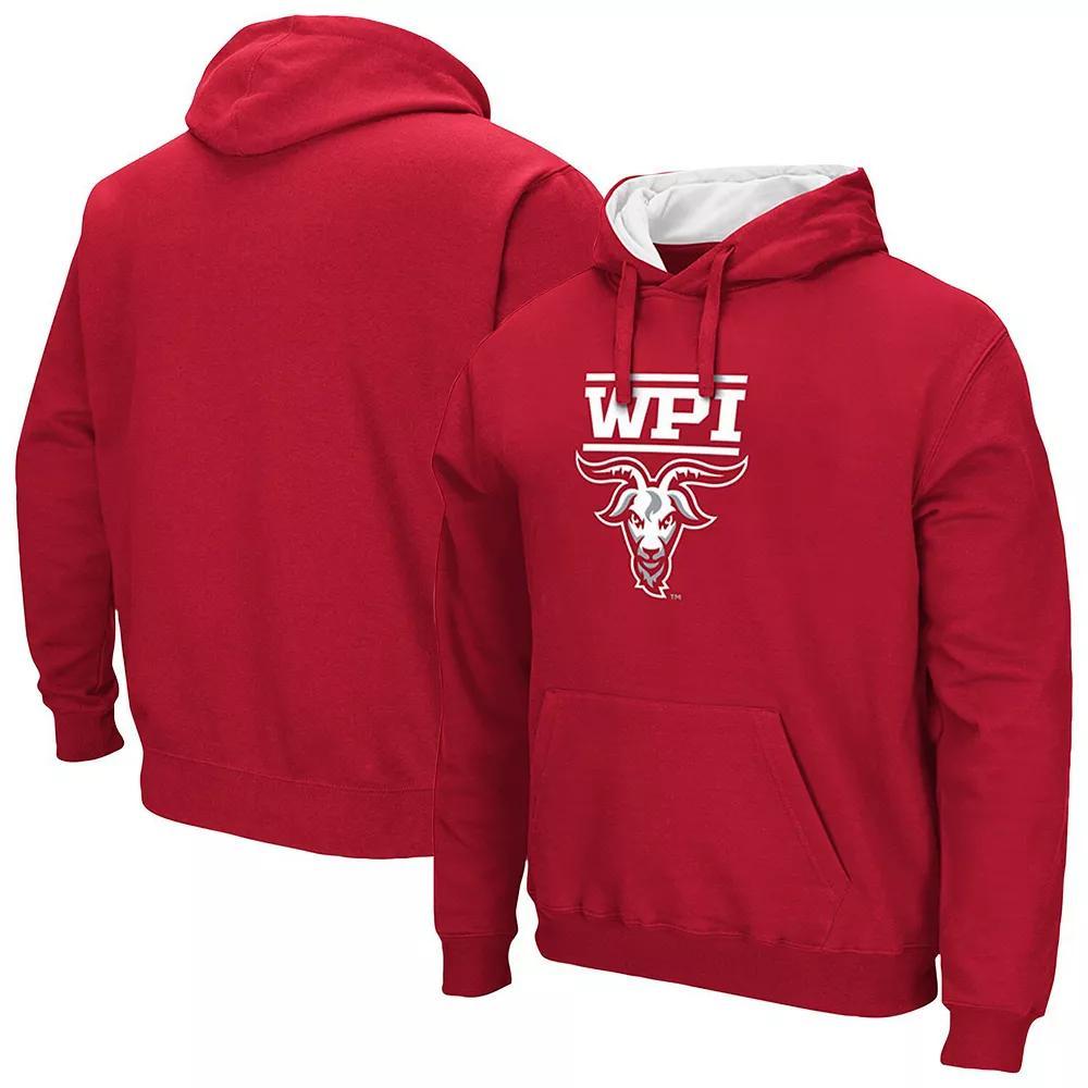 Men's Colosseum Red Worcester Polytechnic Institute Engineers Arch & Logo 3.0 Pullover Hoodie, Size: 2XL, Nc2 Red Product Image