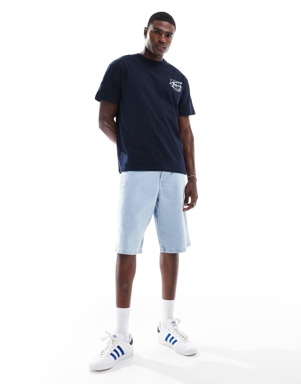 Tommy Jeans graffiti back print logo t-shirt in navy Product Image