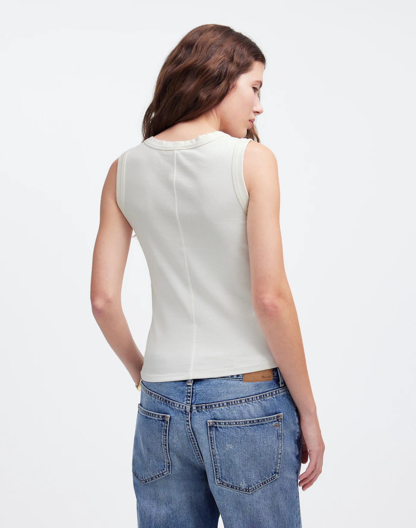 (Re)generative Cotton Ribbed High V-Neck Tank Product Image