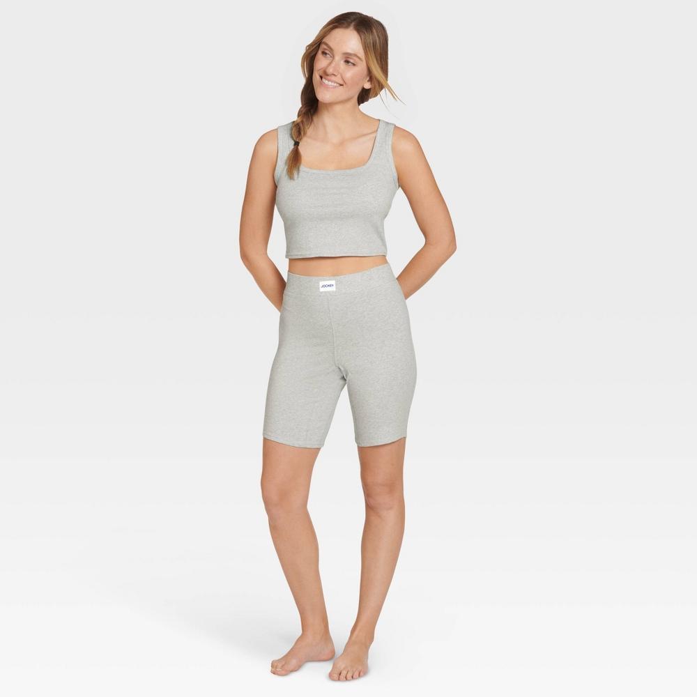 Jockey Generation Womens Organic Cotton Blend Crop Tank Top - Gray XL Product Image