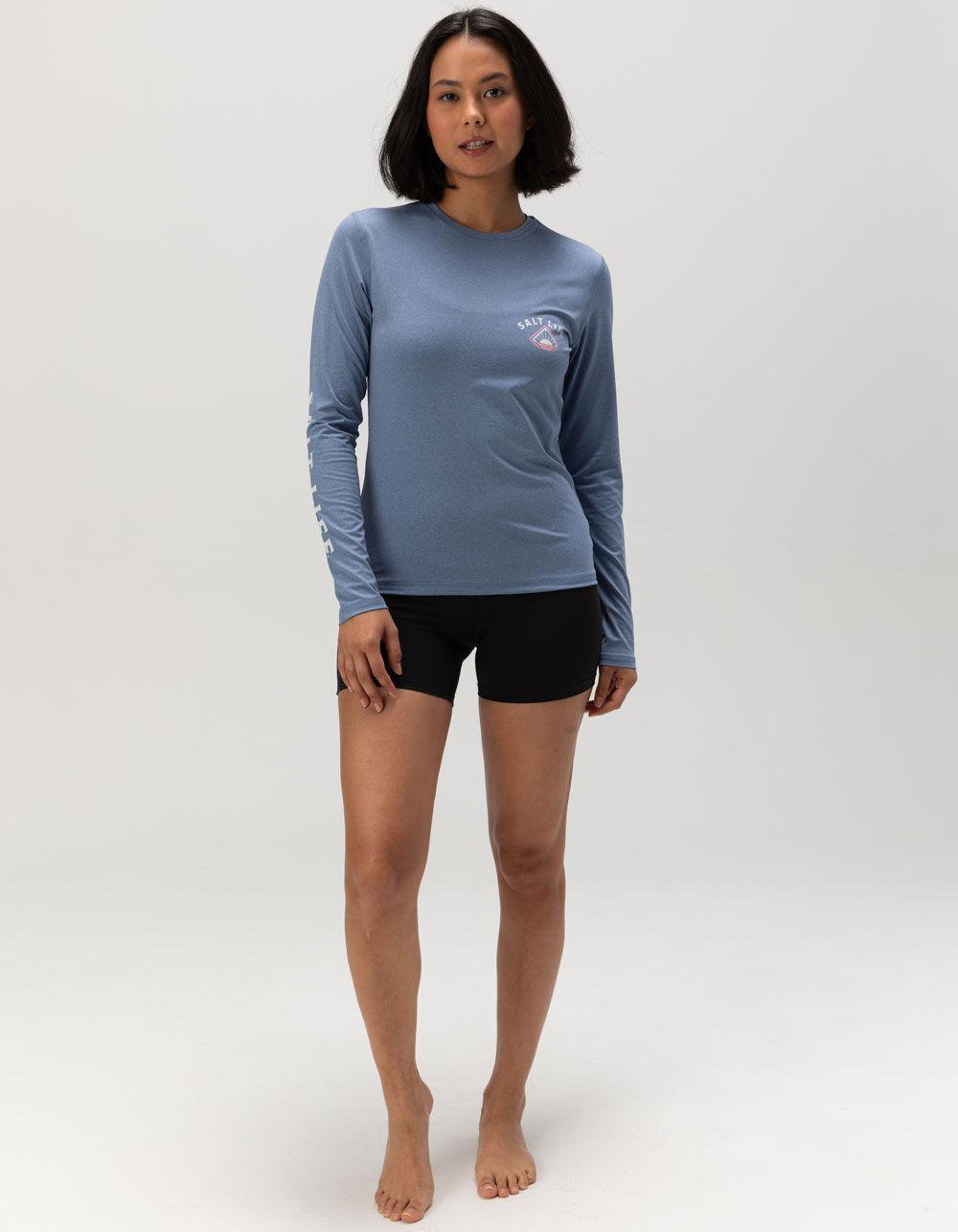 SALT LIFE Sunlit Womens Long Sleeve Performance Tee - BLUE Product Image