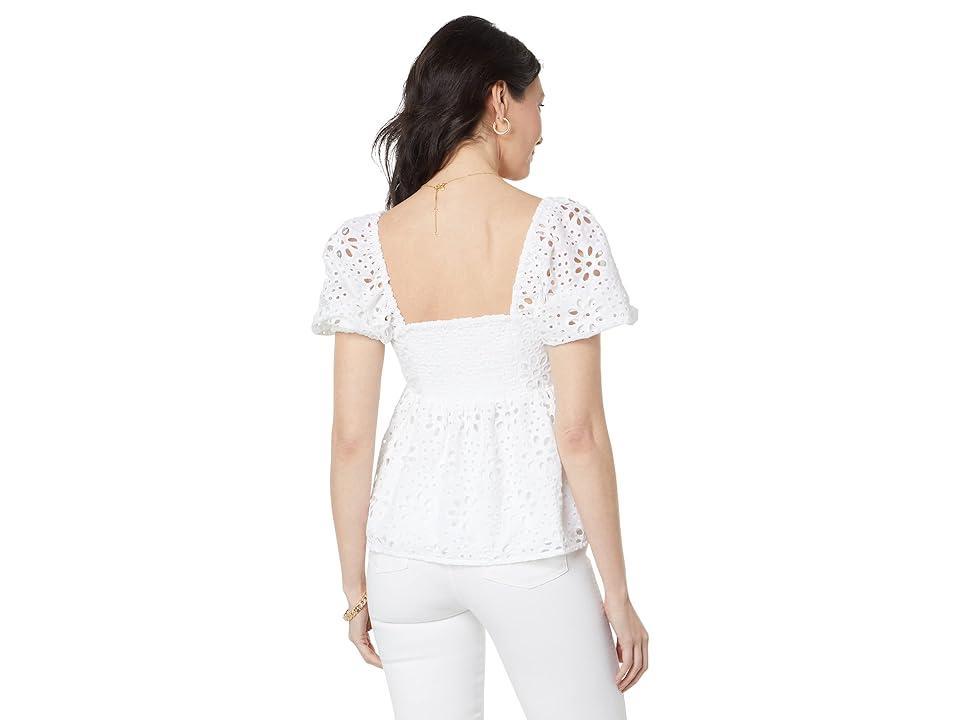 Lilly Pulitzer Kay Short Sleeve Eyelet Top (Resort Funflower Eyelet) Women's Blouse Product Image