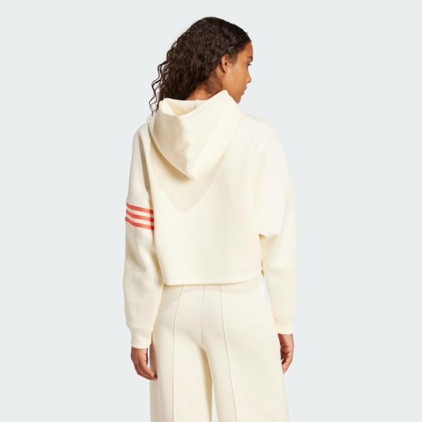 adidas Neuclassics Hoodie Cream White XL Womens Product Image