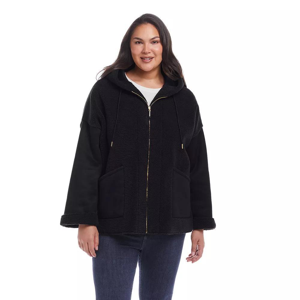 Plus Size Weathercast Reversible Faux Shearling Jacket, Women's, Size: 1XL, Ivory Product Image