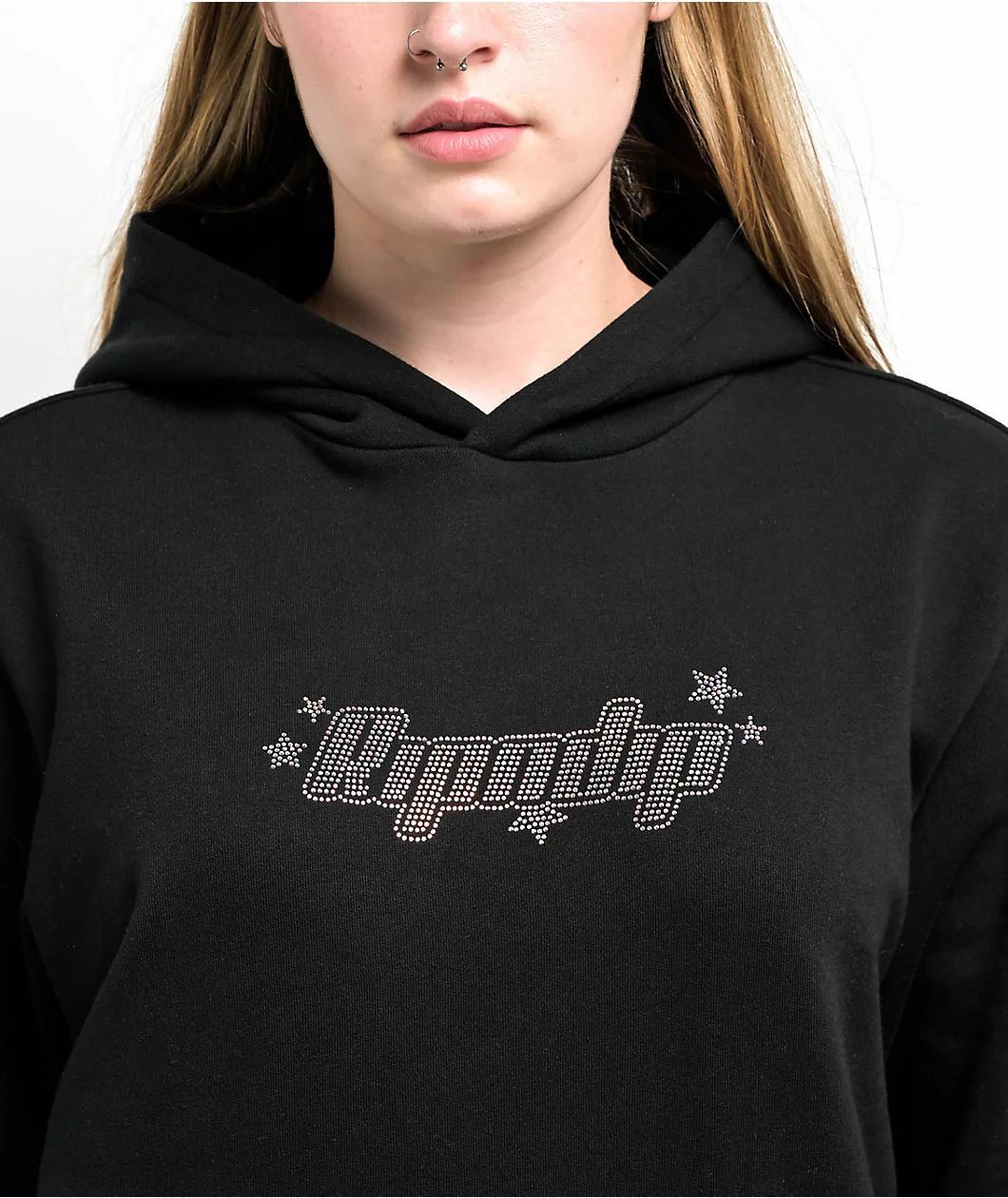 RIPNDIP Kawaii Nerm Rhinestone Black Hoodie Product Image