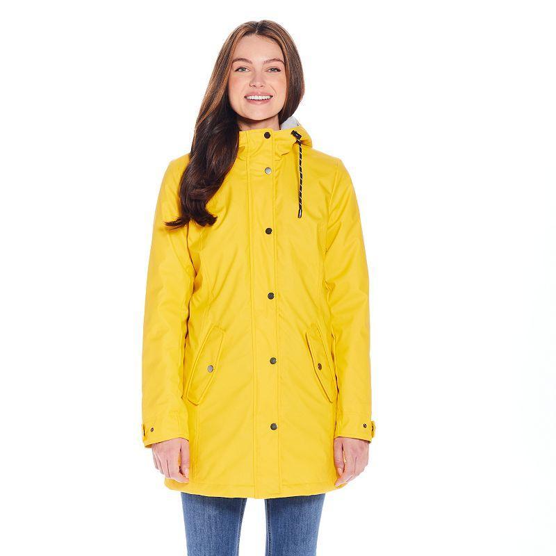 Women's Weathercast Hooded Midweight Rain Jacket, Size: Small, Dark Purple Product Image