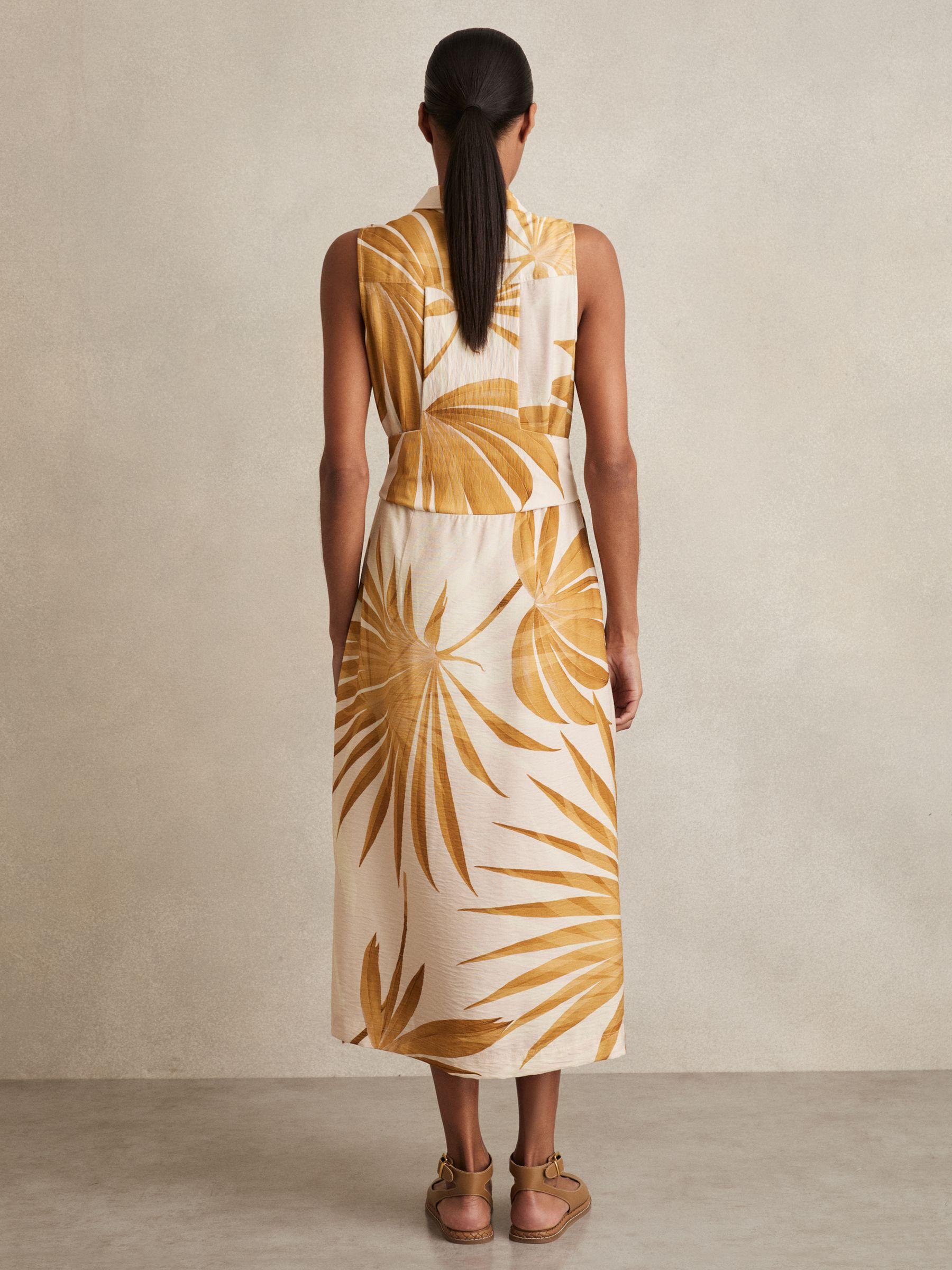 Printed Ruffle Trim Maxi Dress in Cream/Red Product Image