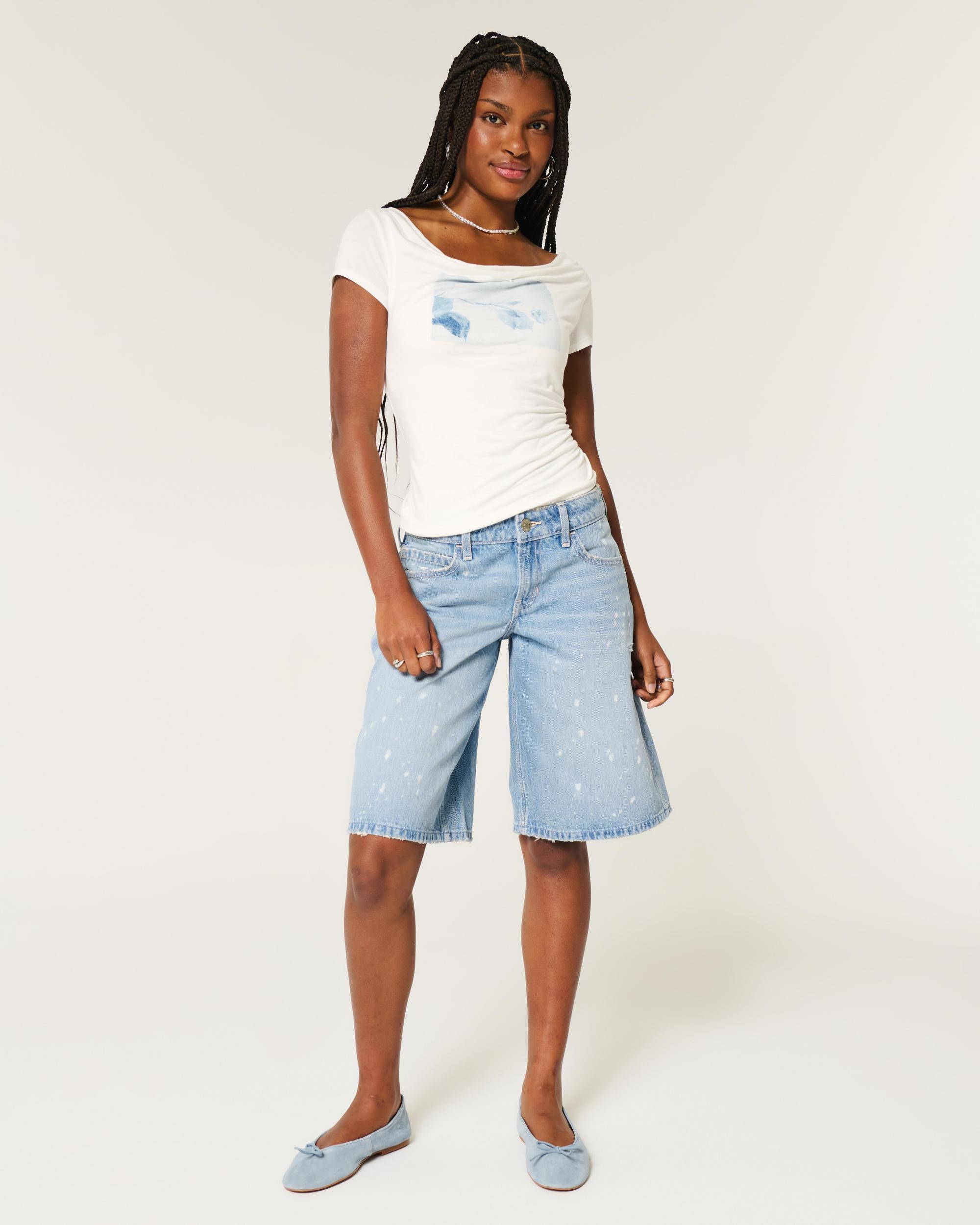 Low-Rise Camo Super Baggy Jort Product Image