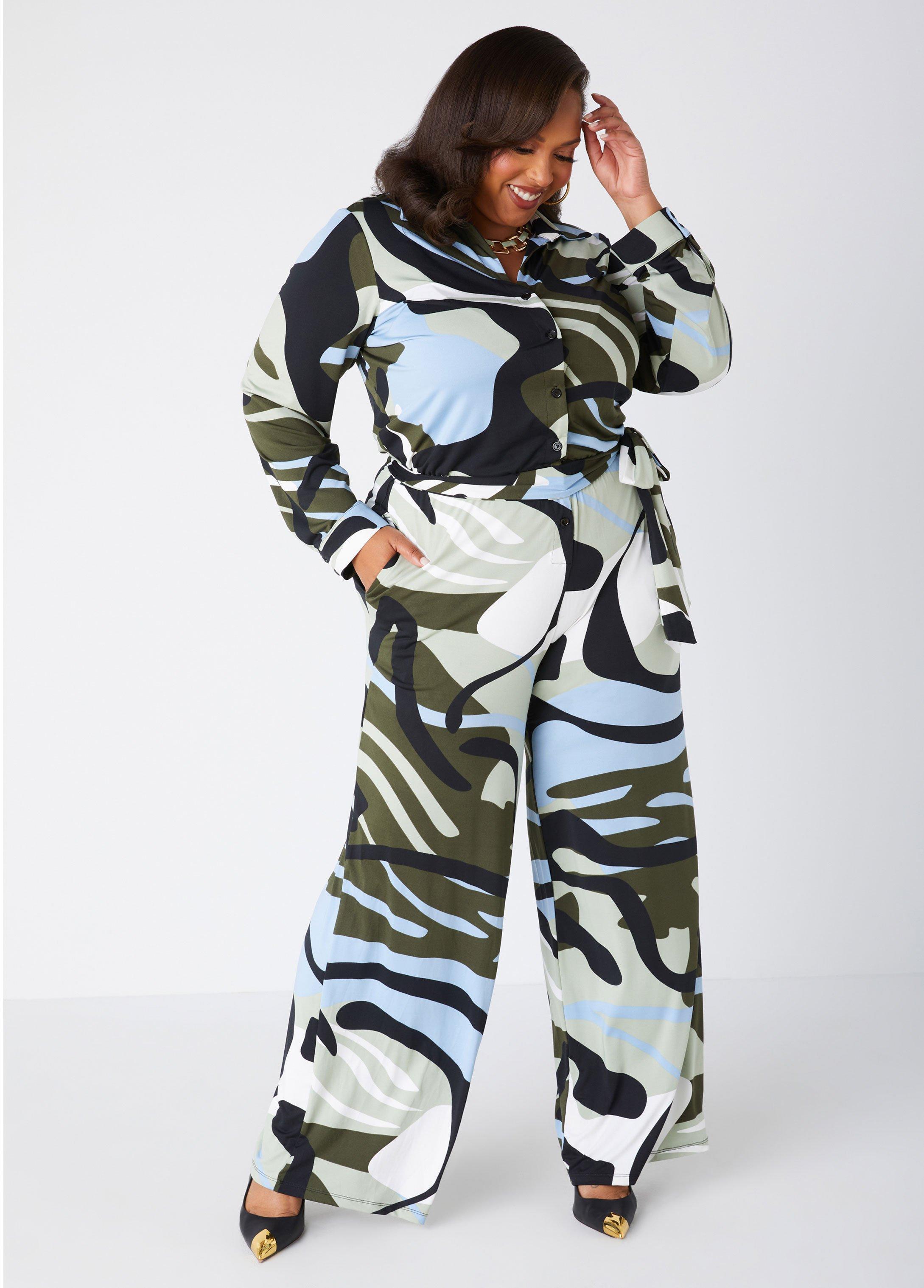Belted Swirl Print Jumpsuit Product Image