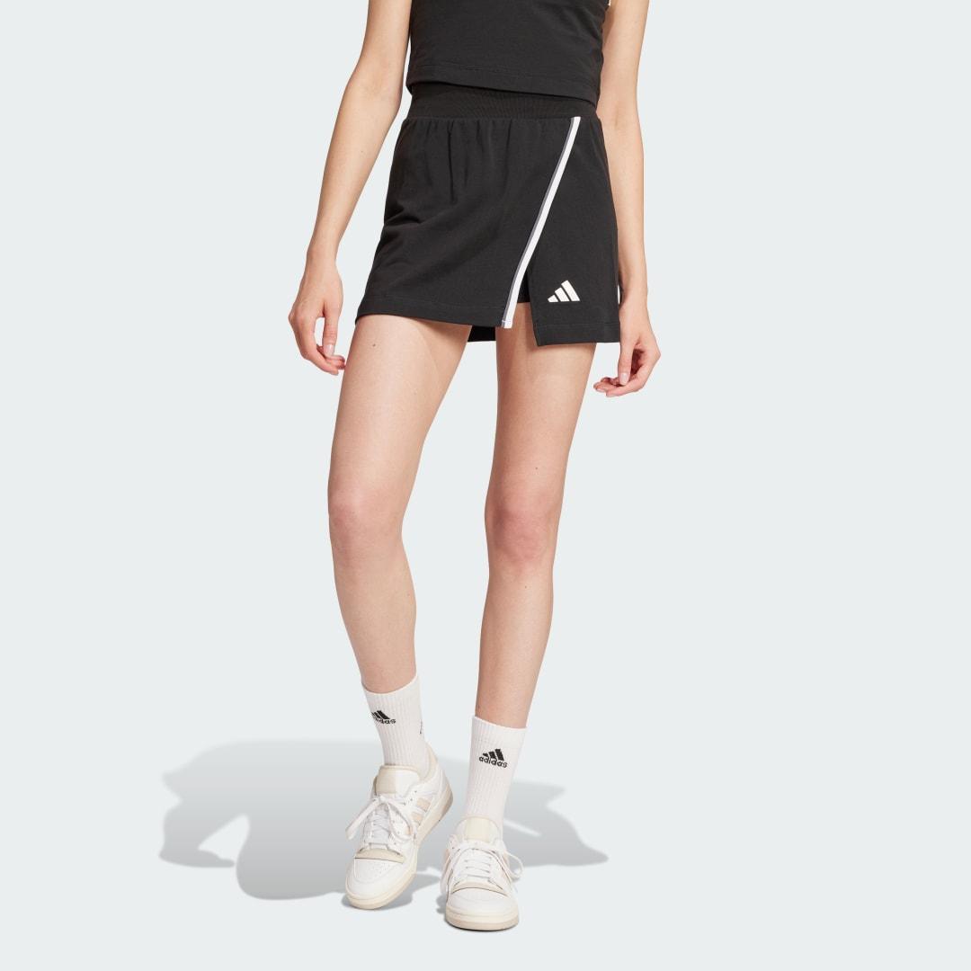Women's adidas Essentials Cotton Skort, Size: Medium, Black Product Image