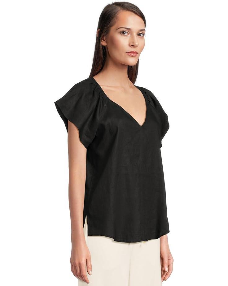 Zandra Linen French Sleeve Sweater Product Image