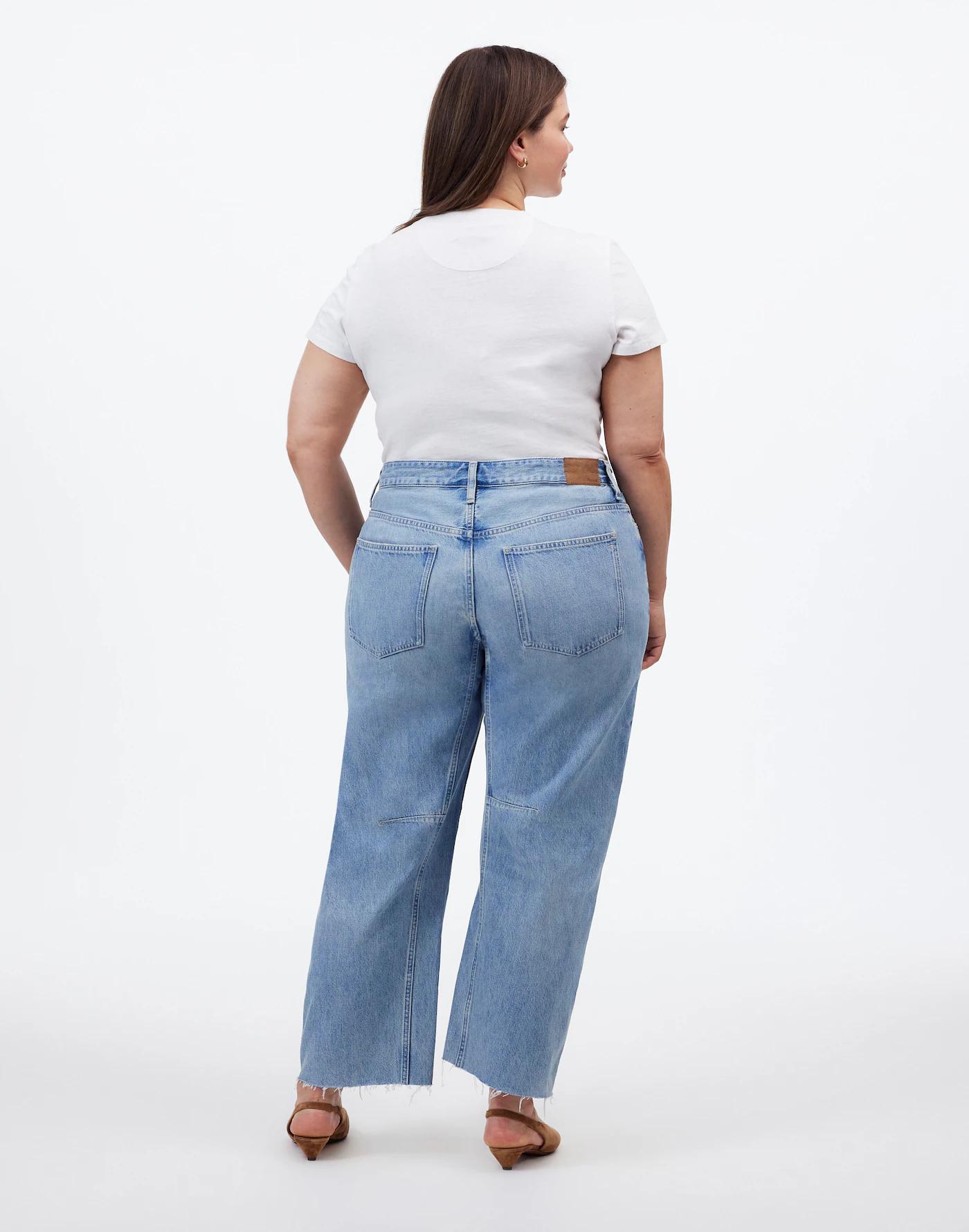 The Plus Darted Barrel-Leg Jean in Edmonson Wash: Raw Hem Edition Product Image