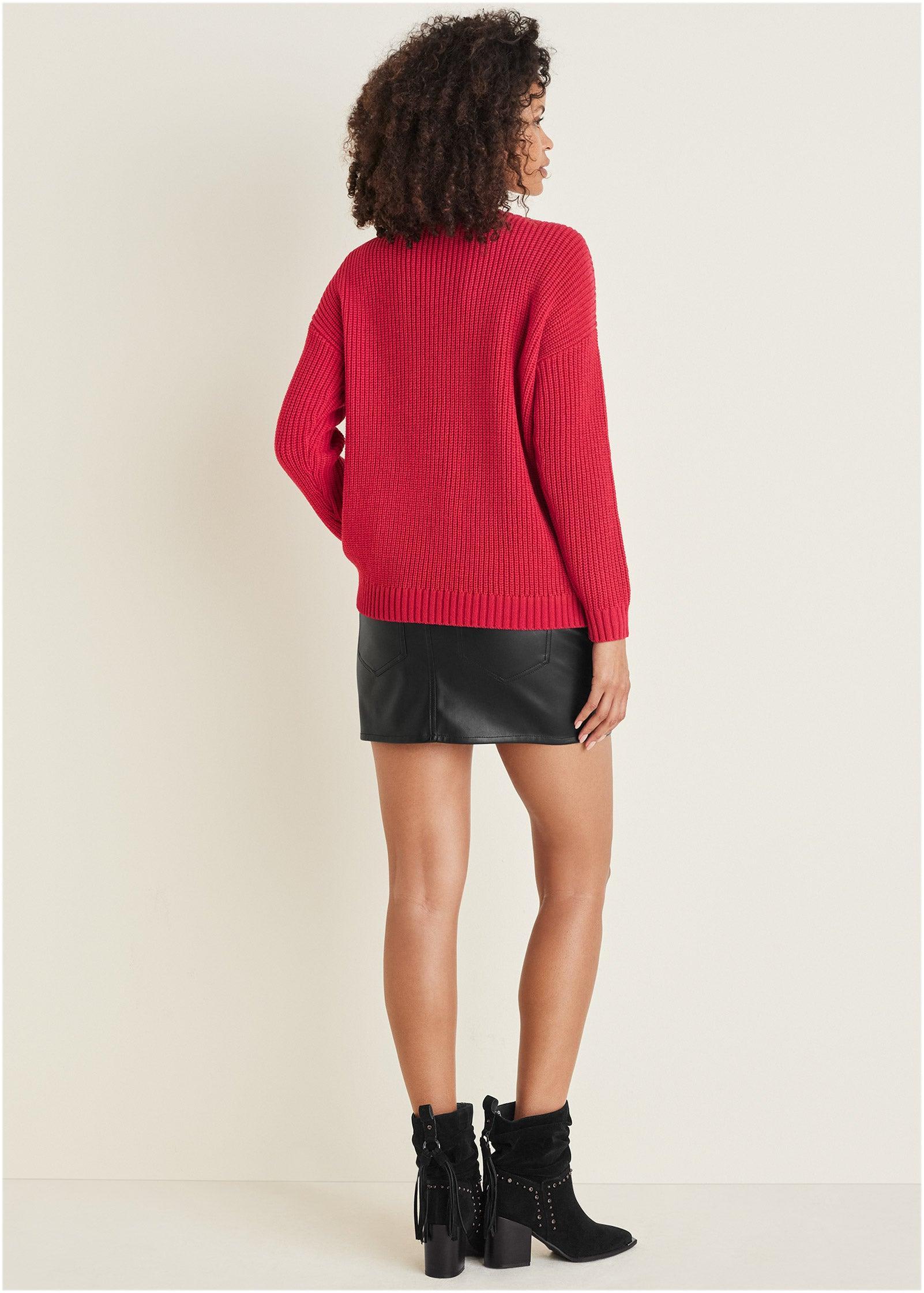 Cable Knit Sweater - Barberry Product Image