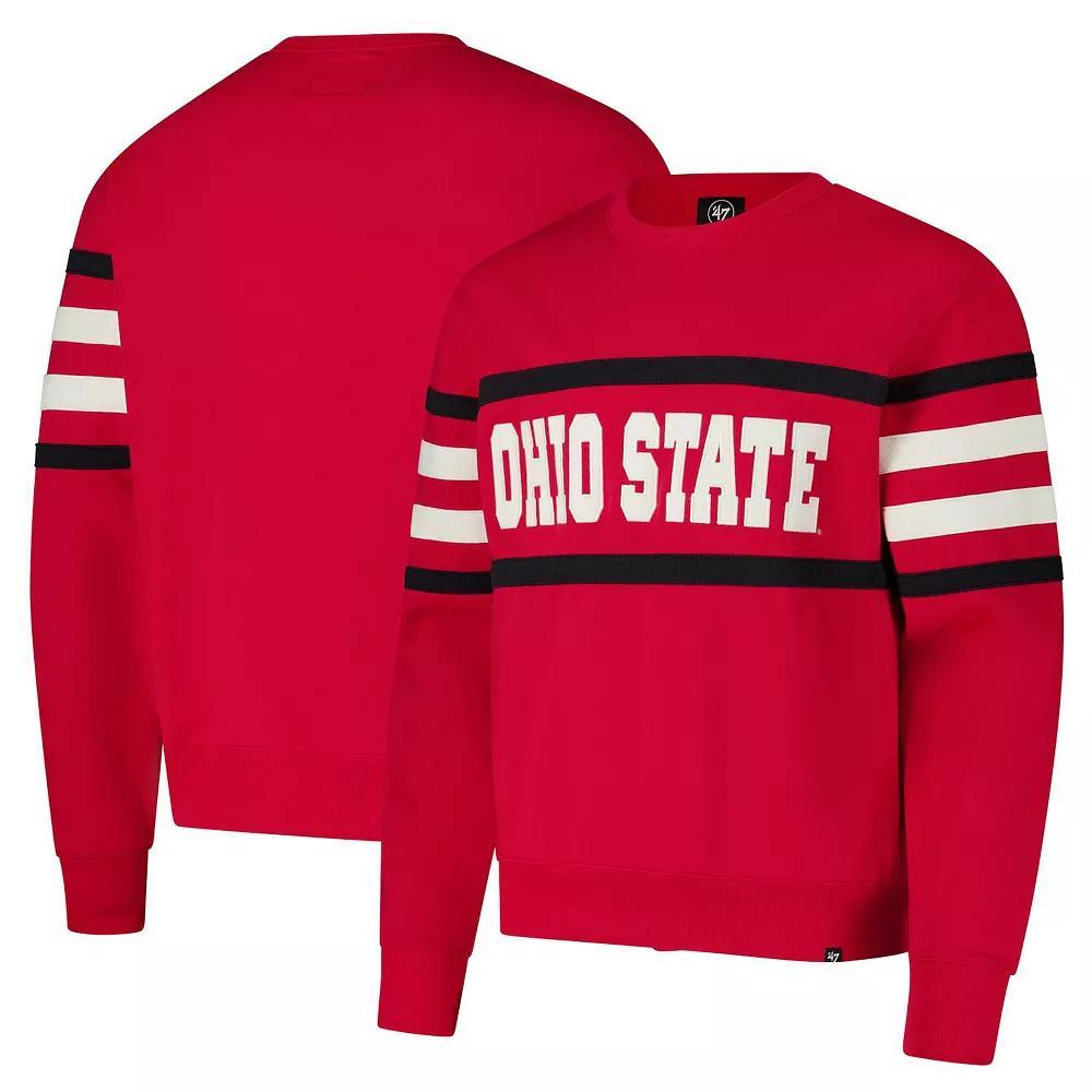 Men's '47 Scarlet Ohio State Buckeyes Coaches Collection Pullover Sweatshirt, Size: XL, Red Product Image