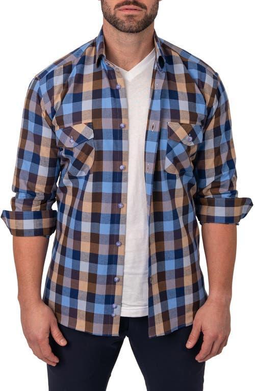 Mens Embroidered Flannel Sport Shirt Product Image