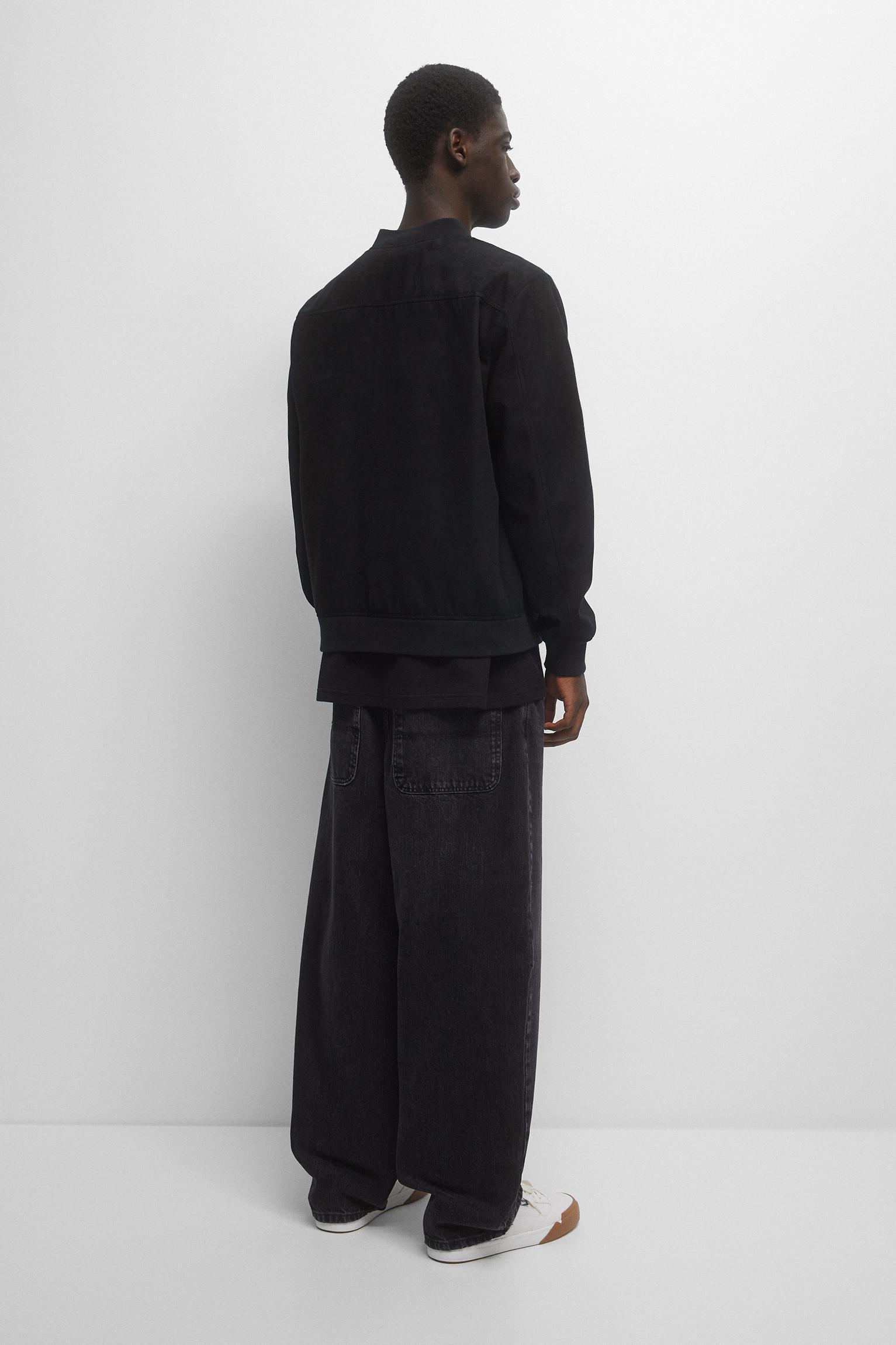 Faux suede bomber jacket Product Image