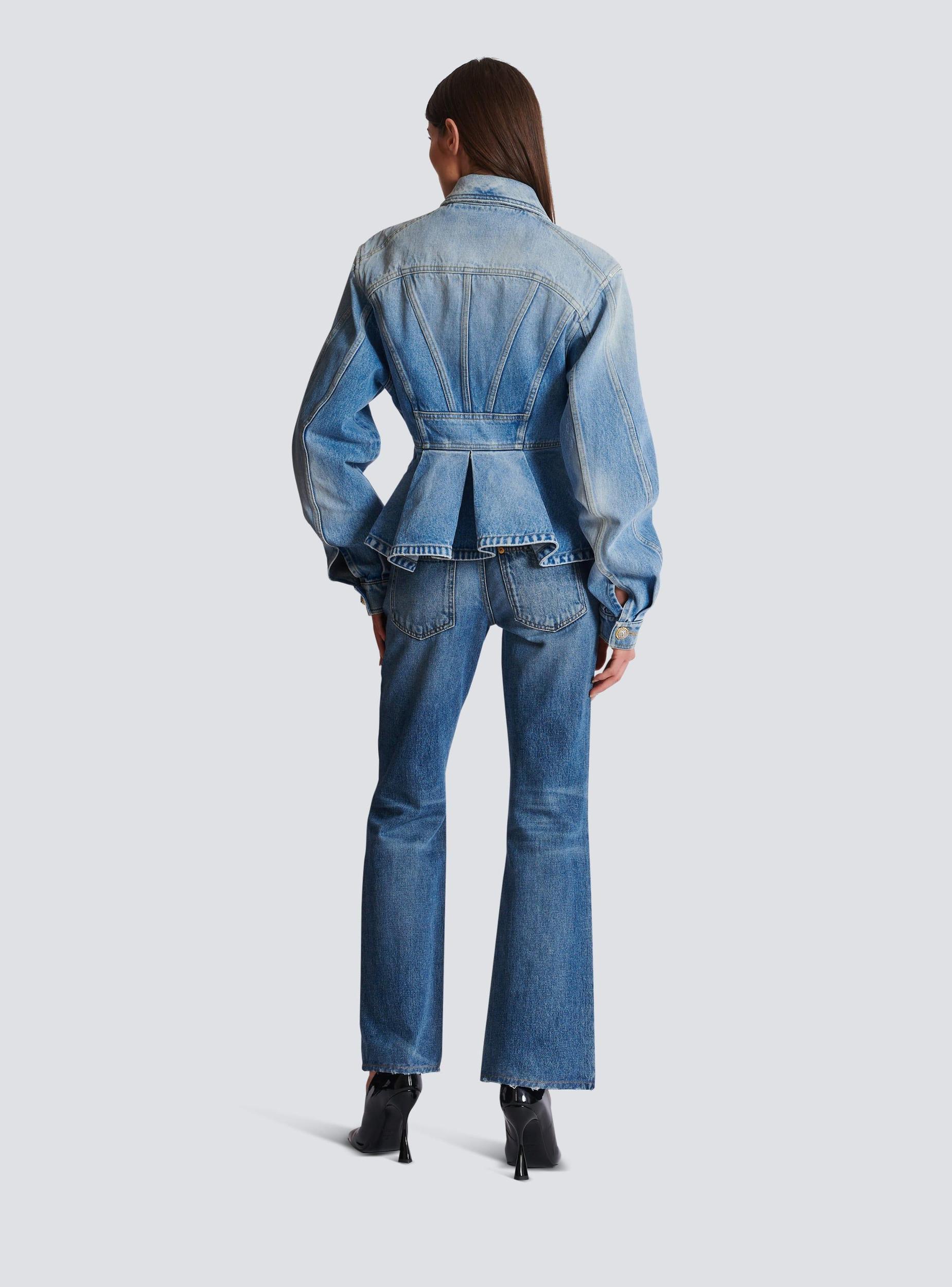 Pleated denim jacket Product Image