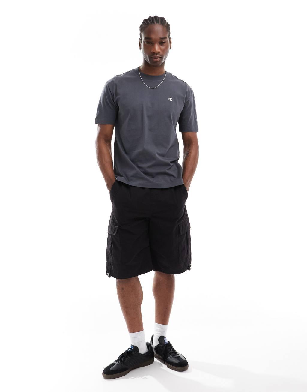 Calvin Klein Jeans relaxed fit back print T-shirt in black Product Image