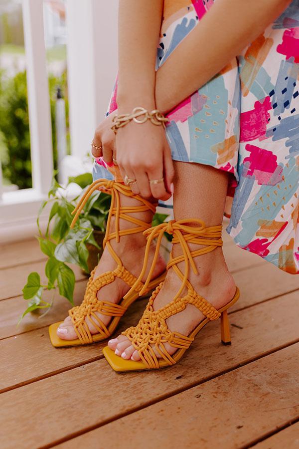 The Chaney Lace Up Heel In Orange Product Image