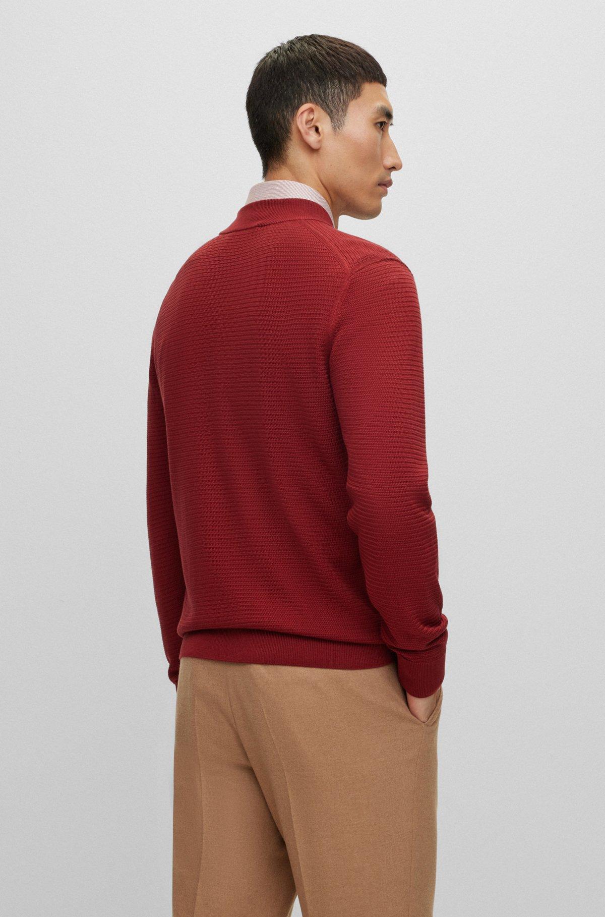 Mock-neck sweater in knitted silk Product Image