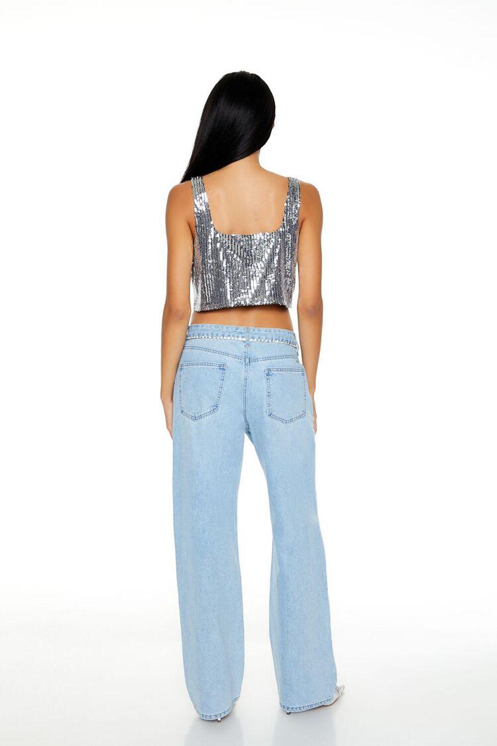Faux Gem-Trim High-Rise Jeans | Forever 21 Product Image