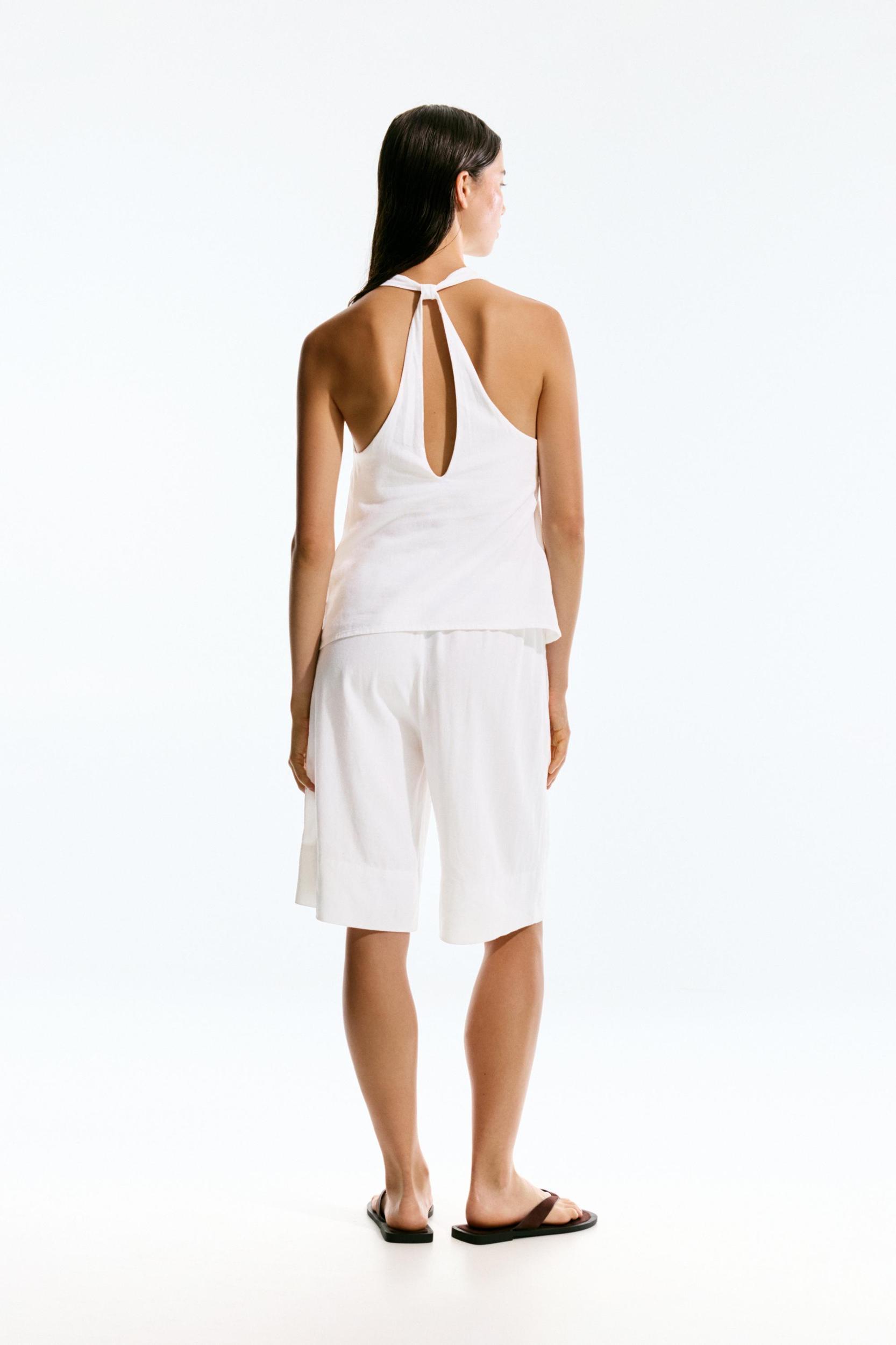 Linen blend halter top Product Image