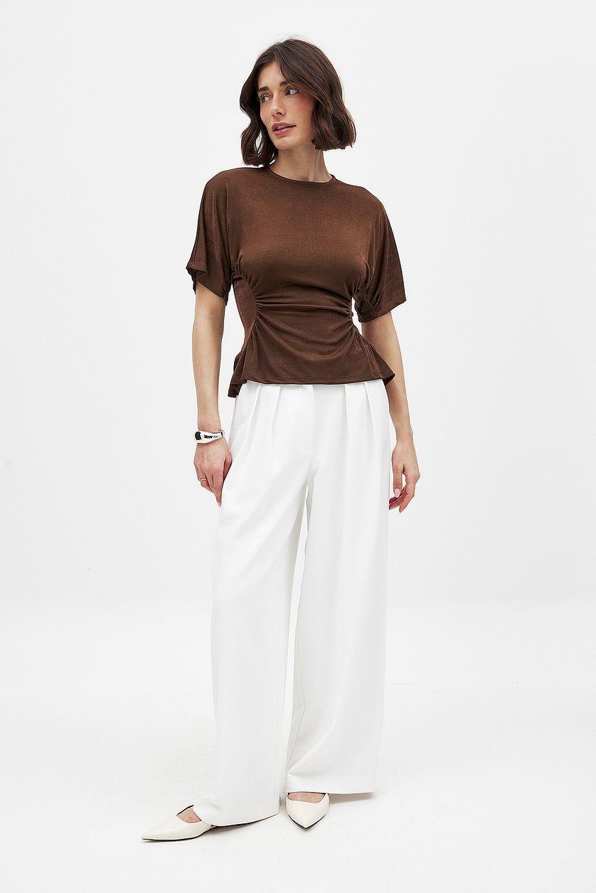 Draped Short Sleeve Top Product Image