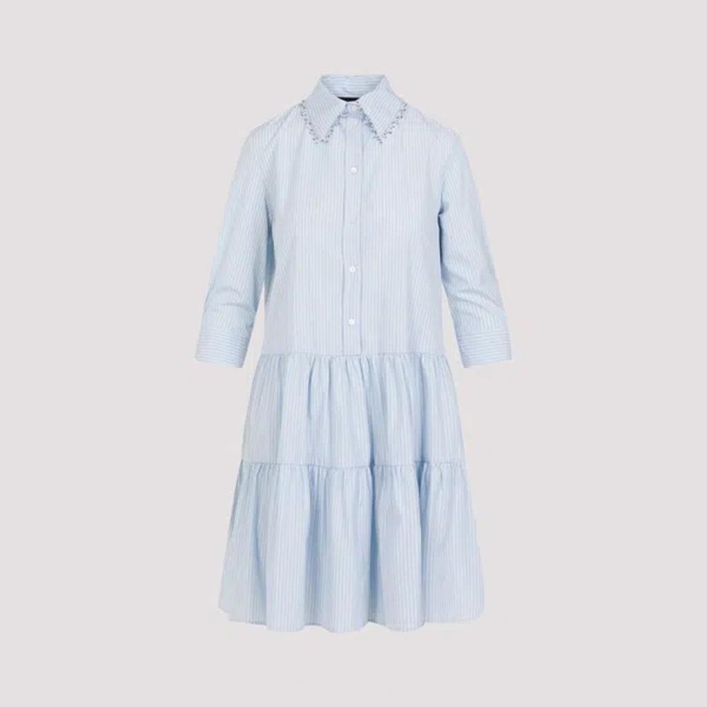 FABIANA FILIPPI Light Blue Cotton Mini Dress Product Image