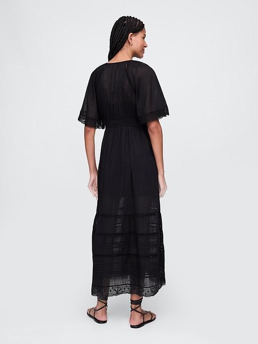 Lace-Trim Midi Dress Product Image
