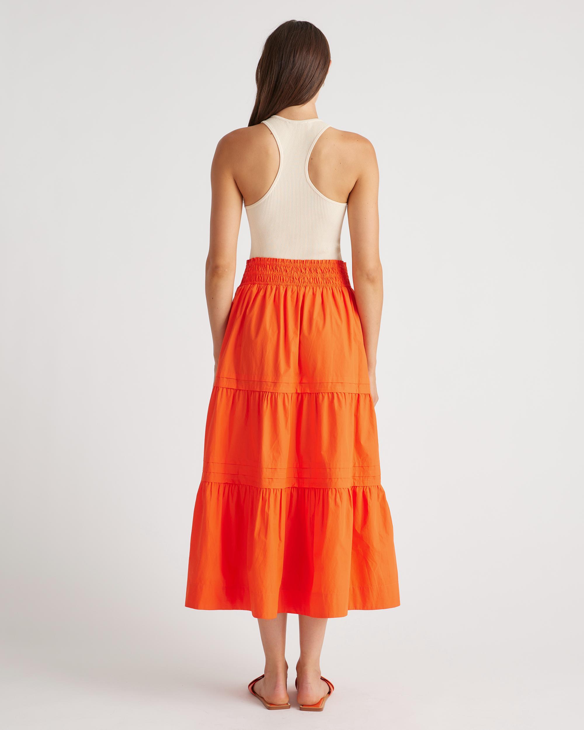 Quince | Women's Poplin Tiered Maxi Skirt Size XS, Organic Cotton Product Image