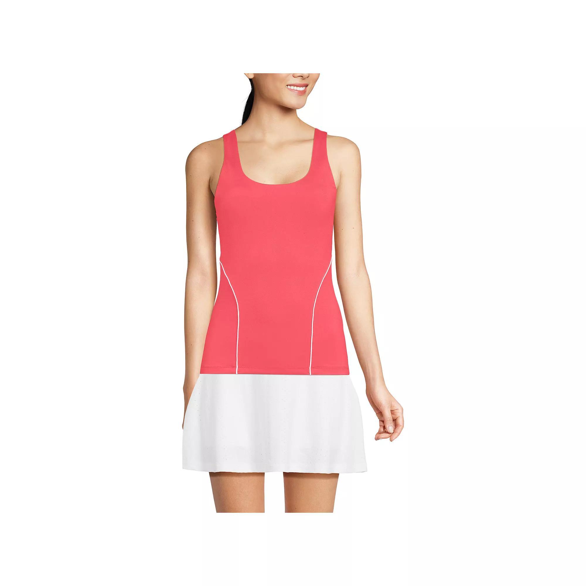 Women's Lands' End High Impact Scoop Neck Active Tank Top, Size: Small, Rich Camel Product Image
