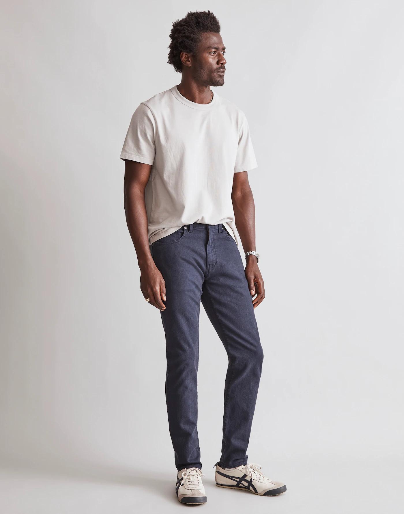 Garment-Dyed Athletic Slim Jeans Product Image