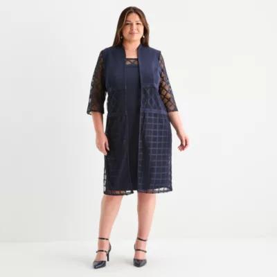 Maya Brooke Womens Jacket Dress Plus Product Image