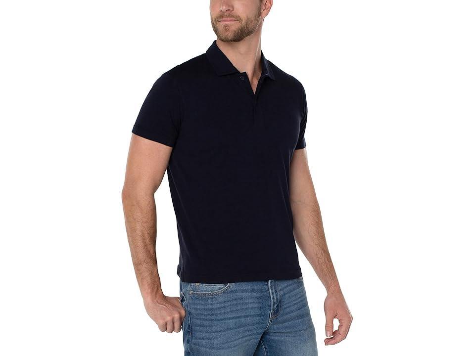 Liverpool Los Angeles Cotton Jersey Polo (Ink) Men's Short Sleeve Knit Product Image