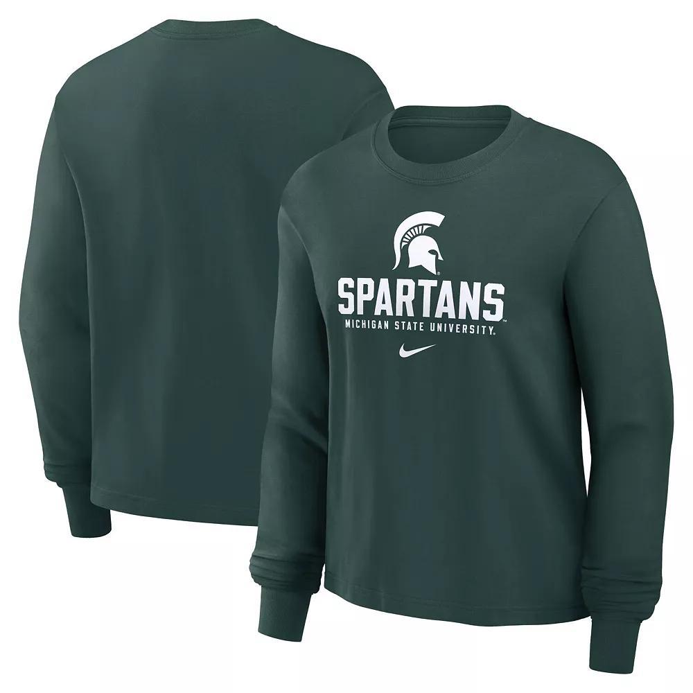 Women's Nike Green Michigan State Spartans Primetime University Boxy Long Sleeve T-Shirt, Size: XL Product Image