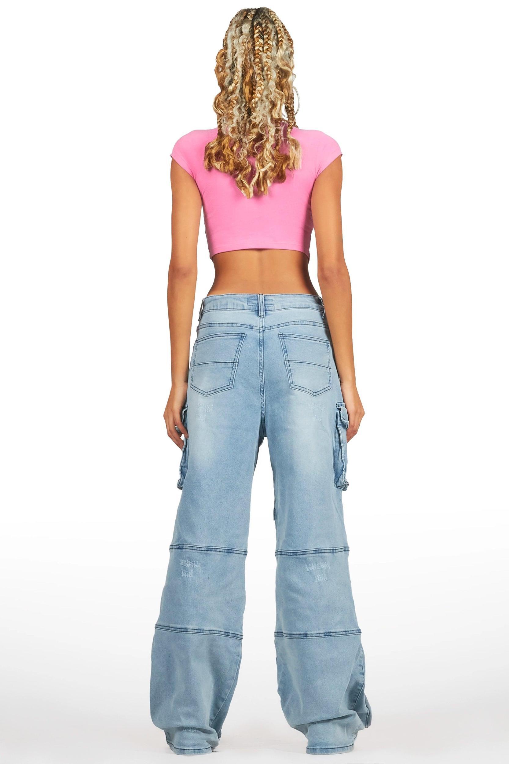 Kaisyna Hot Pink Crop T-Shirt Female Product Image